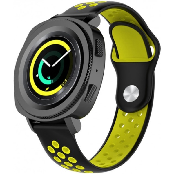 Фото - Ремешок для смарт-часов BeCover Nike Style for Xiaomi iMi KW66/Mi Watch Color/Haylou LS01/LS02/Haylou Smart Watch Solar LS05 Black-Yellow (705805)