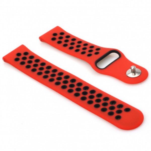 Фото - Ремінець для смарт-годинника BeCover Nike Style for Xiaomi Amazfit Bip/Bip Lite/Bip S Lite/GTR 42mm/GTS/TicWatch S2/TicWatch E Red-Black (705709)