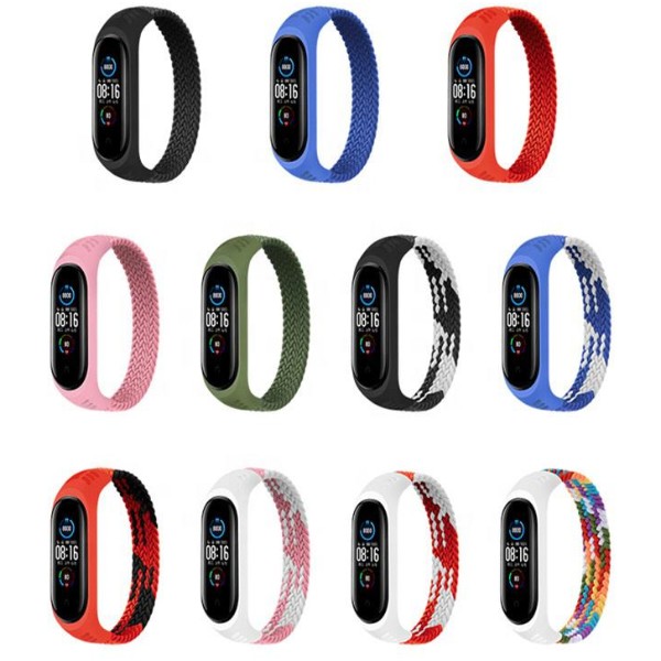 Фото - Ремешок для фитнес-браслета BeCover Elastic Nylon Style for Xiaomi Mi Smart Band 5/Mi Smart Band 6 Size M Pink/White (706153)