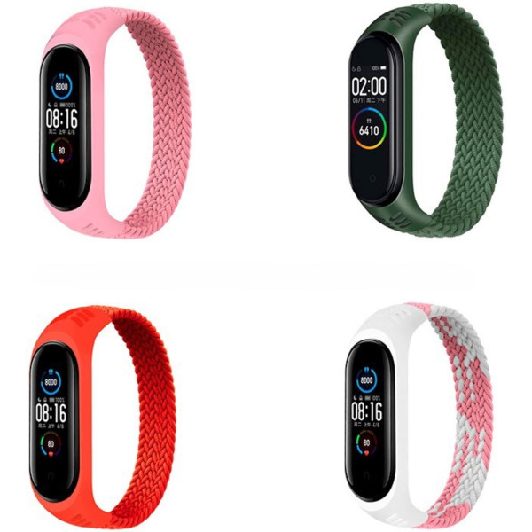 Фото - Ремінець для фітнес-браслету BeCover Набір 4 кольори Elastic Nylon Style BeCover для Xiaomi Mi Smart Band 5 / Mi Smart Band 6 (Size L) Girl (706500)