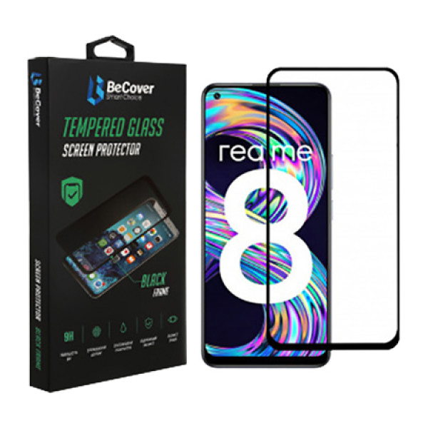 Фото - Захисне скло для смартфону BeCover for Realme 8 Black (706657)