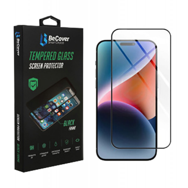 Фото - Захисне скло для смартфону BeCover for Apple iPhone 14 Pro Black (707968)