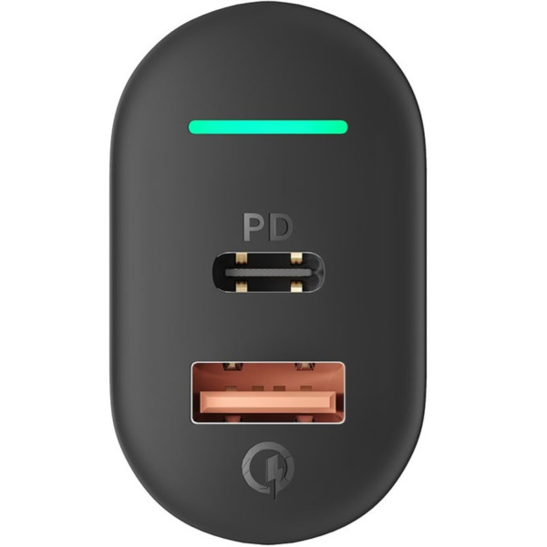 Фото - Мережевий зарядний пристрій YOKI Led Series 20W Black (YK-20PD+QC)