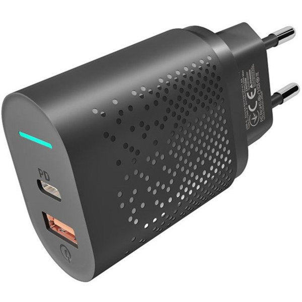 Фото - Мережевий зарядний пристрій YOKI Led Series 20W Black (YK-20PD+QC)