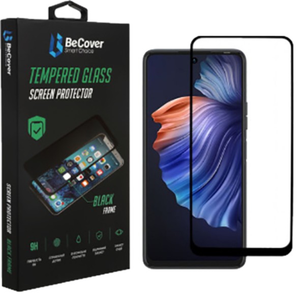 Фото - Захисне скло для смартфону BeCover for Tecno Pova 3 (LF7n) Black (708163)
