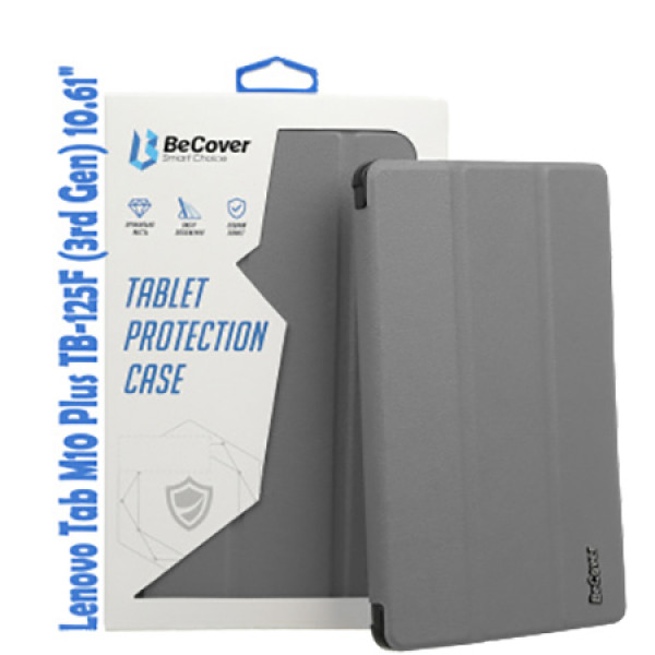 Фото - Чохол для планшета BeCover Smart for Lenovo Tab M10 Plus TB-125F (3rd Gen) 10.61" Gray (708304)