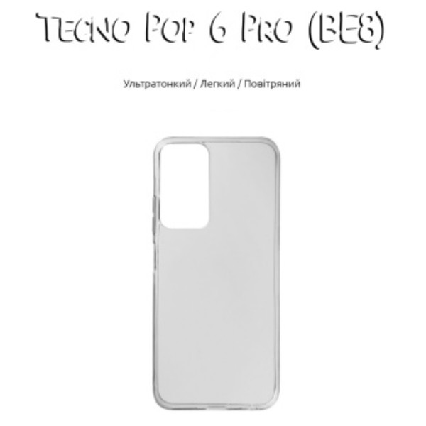 Фото - Чехол для смартфона BeCover for Tecno Pop 6 Pro (BE8) Transparancy (708666)