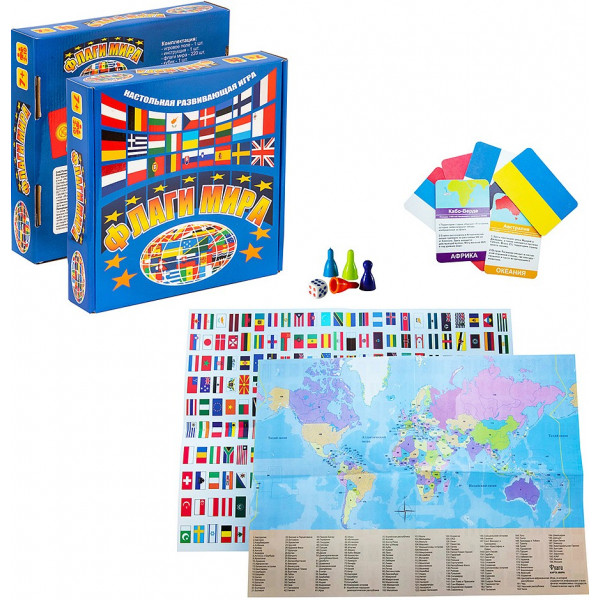 Фото - Настольная игра (3-4 года) Strateg Флаги мира рус. (709)