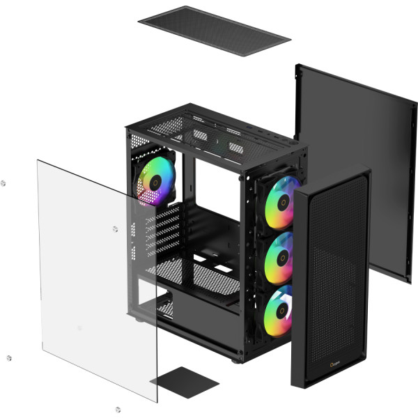 Фото - Корпус OCYPUS MATX W/O PSU GAMMA C50 BK ARGB (GAMMA-C50-BKG400XX-GL)