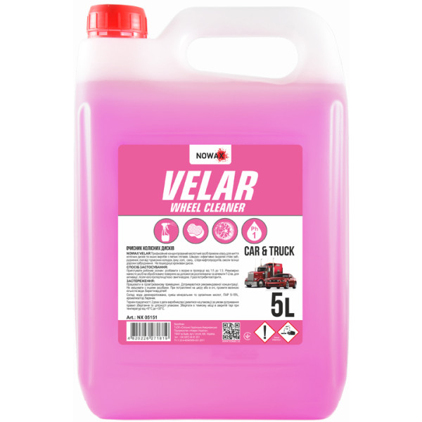 Фото - Очисник для авто NOWAX дисків VELAR WHELL CLEANER 5 л (NX05151)