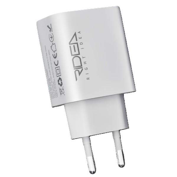 Фото - Мережевий зарядний пристрій Ridea Rapid 1USB QC 18W+Micro White (RW-18123)