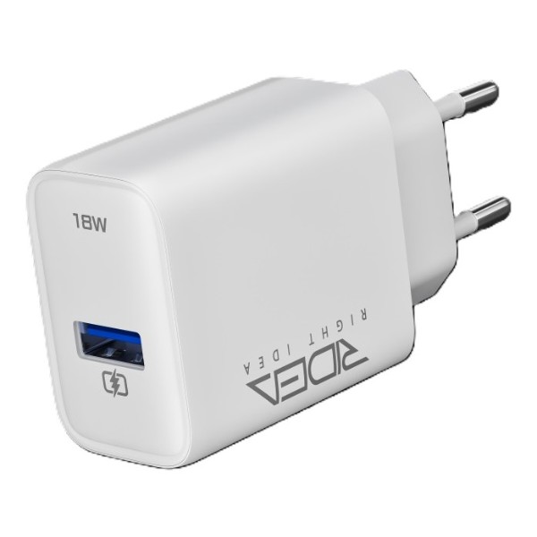 Фото - Мережевий зарядний пристрій Ridea Rapid 1USB QC 18W+Micro White (RW-18123)