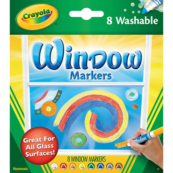 Фото - Фломастери Crayola для малювання на склі (washable), 8 шт. (58-8165)