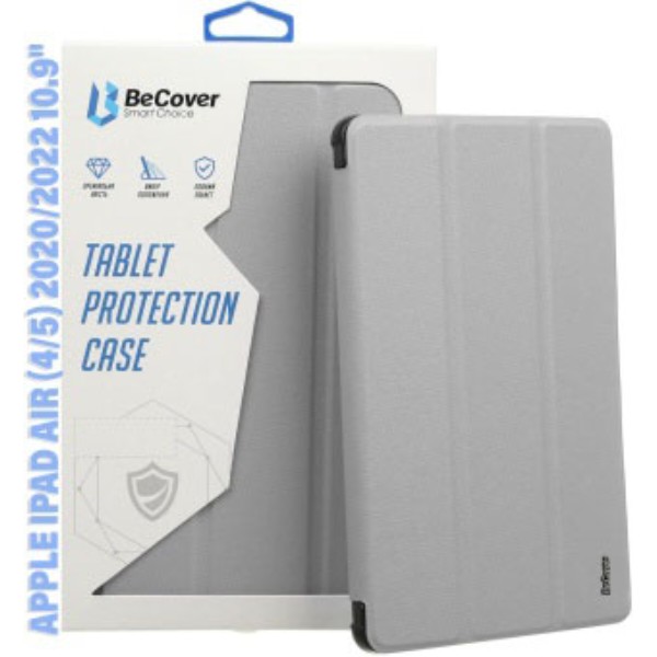 Фото - Чохол для планшета BeCover Soft Edge з кріпленням Apple Pencil for Apple iPad Air (4/5) 2020/2022 10.9'' Gray (711122) Фото - Чохол для планшета BeCover Soft Edge з кріпленням Apple Pencil for Apple iPad Air (4/5) 2020/2022 10.9'' Gray (711122)