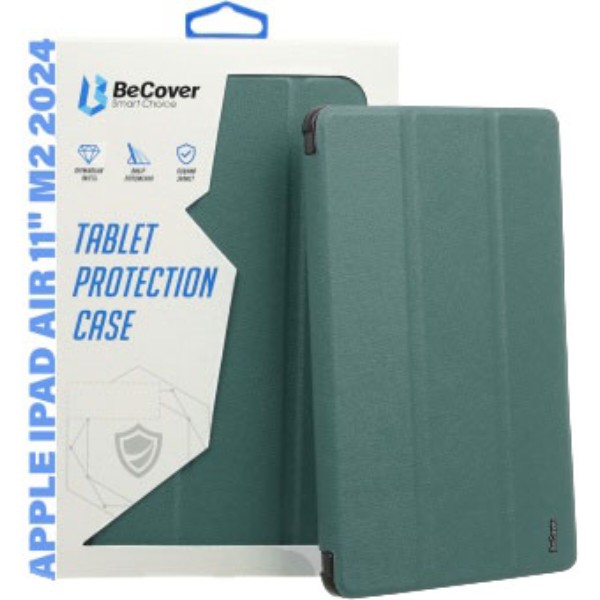 Фото - Чехол для планшета Becover Soft Edge с креплением Apple Pencil для Apple iPad Air 11" M2/M3 (2024/2025) Dark Green (711426)