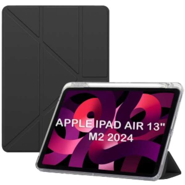 Фото - Чехол для планшета BeCover Ultra Slim Origami Transparent с креплением Apple iPad Air 13" M2/M3 (2024/2025) Black (711695)