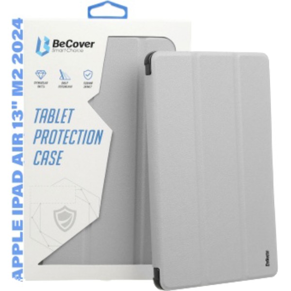 Фото - Чехол для планшета Becover Soft Edge TPU с креплением Apple Pencil для Apple iPad Air 13" M2/M3 (2024/2025) Gray (711712)