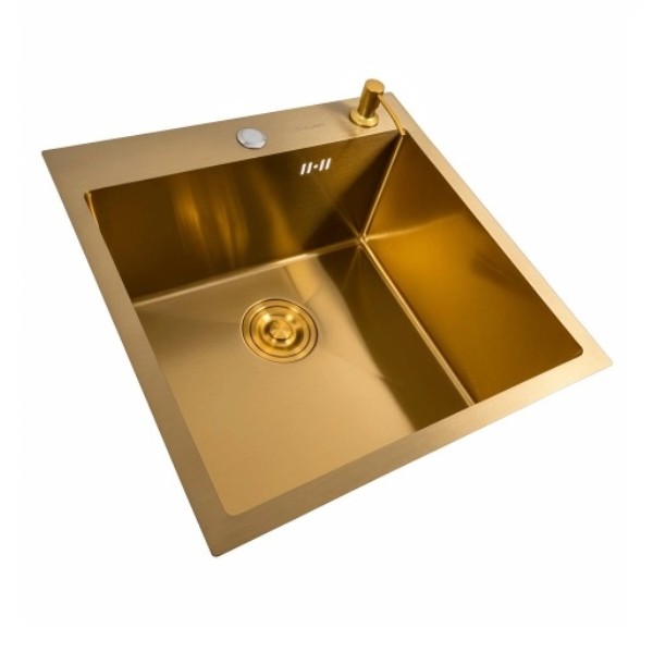 Фото - Мойка кухонная VALESO 50x50 PVD золото Handmade (3,0/0,8) + JW449