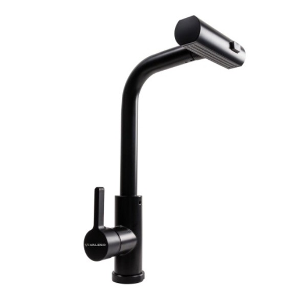 Фото - Мойка кухонная VALESO 58x43 PVD черная (монтаж под столешницу) Handmade (3,0/0,8) + XK09B PVD