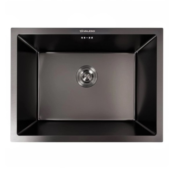 Фото - Мойка кухонная VALESO 58x43 PVD черная (монтаж под столешницу) Handmade (3,0/0,8) + XK09B PVD