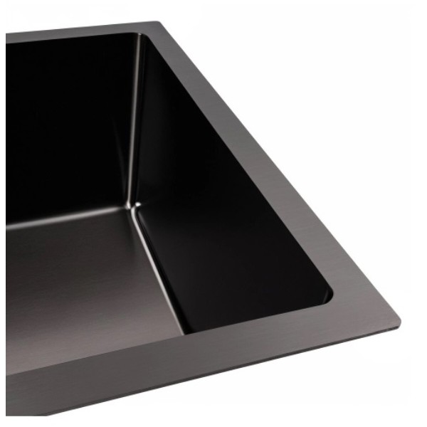 Фото - Мойка кухонная VALESO 58x43 PVD черная (монтаж под столешницу) Handmade (3,0/0,8) + XK09B PVD