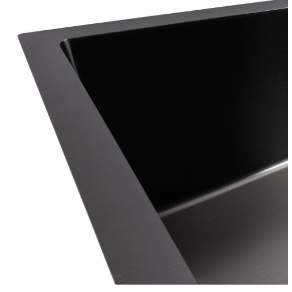 Фото - Мойка кухонная VALESO 58x43 PVD черная (монтаж под столешницу) Handmade (3,0/0,8) + XK09B PVD