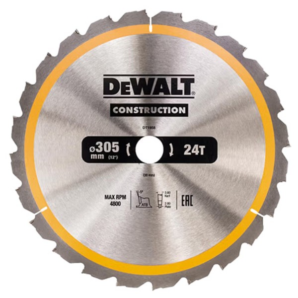 Фото - Круг отрезной по дереву DeWALT CONSTRUCTION 305х30 мм (DT1958)
