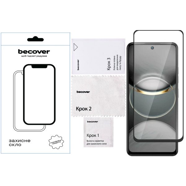 Фото - Захисне скло для смартфону BeCover for Tecno Spark 30 Pro (KL7) Black (713080)
