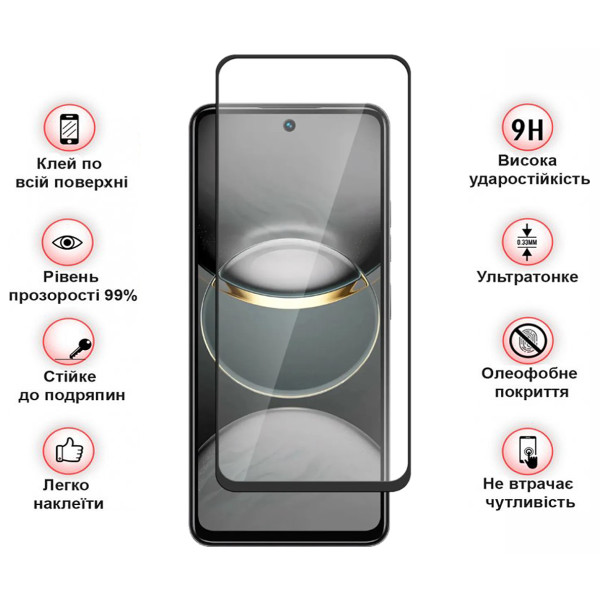 Фото - Захисне скло для смартфону BeCover for Tecno Spark 30 Pro (KL7) Black (713080)