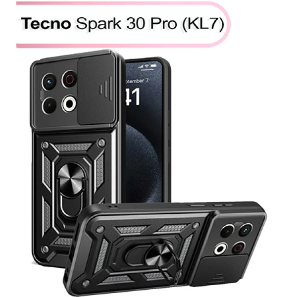 Фото - Чохол для смартфону BeCover Military for Tecno Spark 30 Pro (KL7) Black (713542)