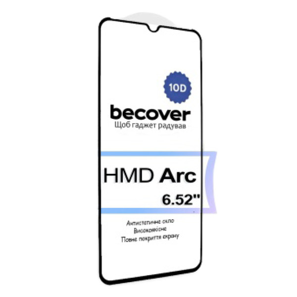 Фото - Захисне скло для смартфону BeCover for HMD Arc 10D Black (713572)
