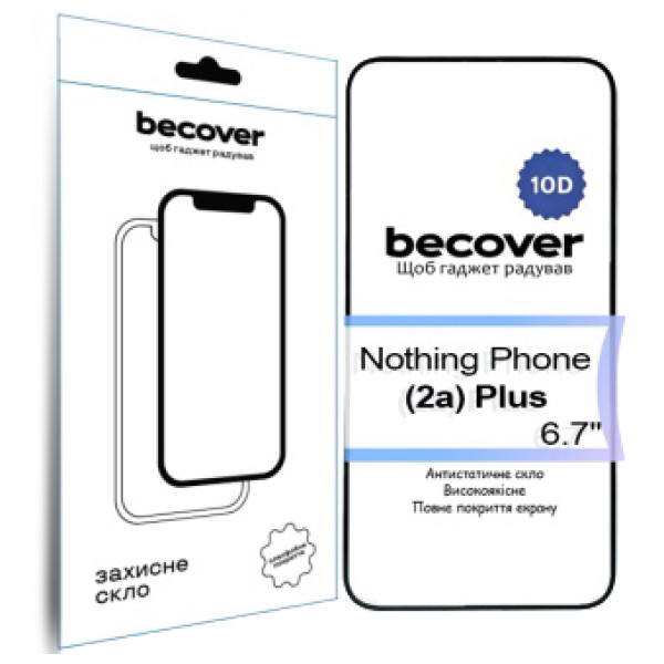 Фото - Защитное стекло для смартфона BeCover for Nothing Phone (2a) Plus 10D Black (713576)