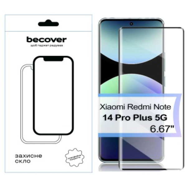 Фото - Захисне скло для смартфону BeCover EDGE for Xiaomi Redmi Note 14 Pro Plus 5G Black (713580)