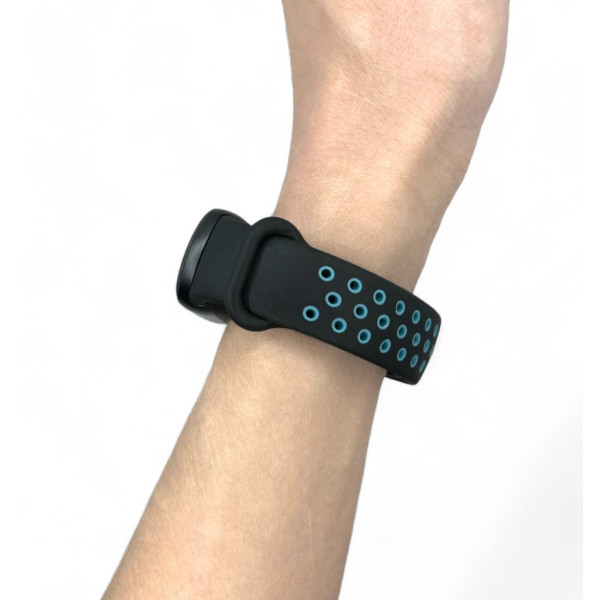 Фото - Ремінець для фітнес-браслета BeCover Vents Style for Xiaomi Mi Smart Band 10 Black-Blue (713627)
