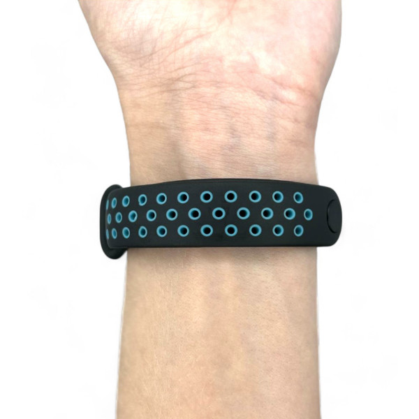 Фото - Ремінець для фітнес-браслета BeCover Vents Style for Xiaomi Mi Smart Band 10 Black-Blue (713627)