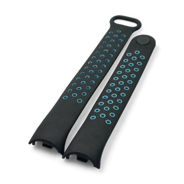 Фото - Ремінець для фітнес-браслета BeCover Vents Style for Xiaomi Mi Smart Band 10 Black-Blue (713627)