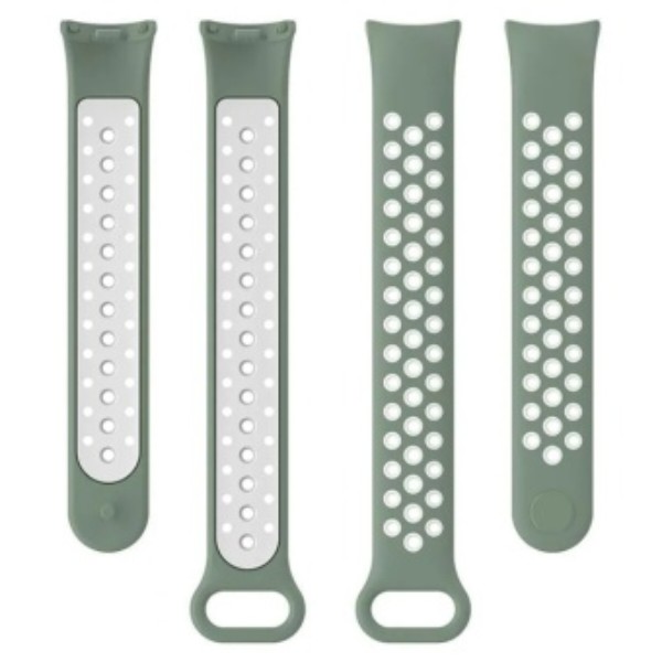 Фото - Ремінець для фітнес-браслета BeCover Vents Style for Xiaomi Mi Smart Band 10 Pine Green-White (713633)