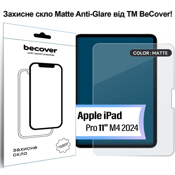 Фото - Захисне скло для планшета BeCover Matte Anti-Glare for Apple iPad Pro 11" M4 2024 (713707)