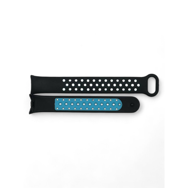 Фото - Ремінець для фітнес-браслета BeCover Vents Style for Xiaomi Mi Smart Band 10 Black-Blue (713627)