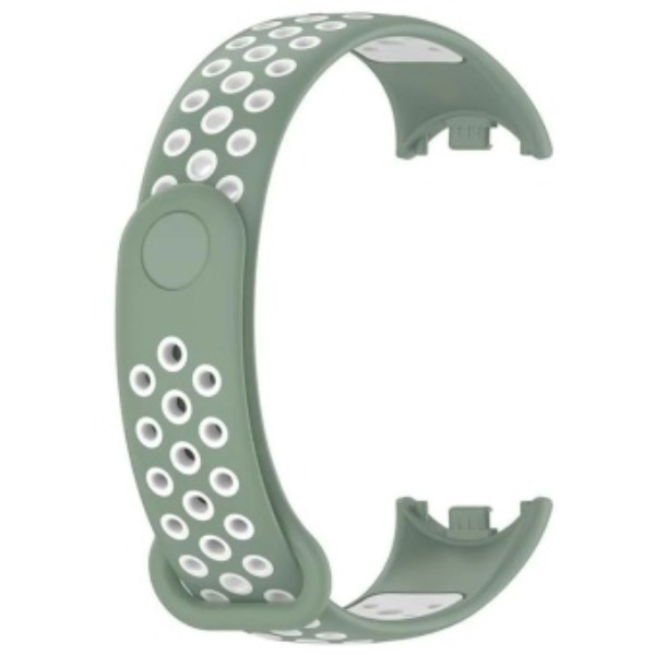 Фото - Ремінець для фітнес-браслета BeCover Vents Style for Xiaomi Mi Smart Band 10 Pine Green-White (713633)