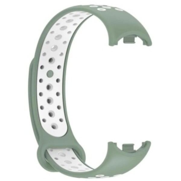 Фото - Ремінець для фітнес-браслета BeCover Vents Style for Xiaomi Mi Smart Band 10 Pine Green-White (713633)