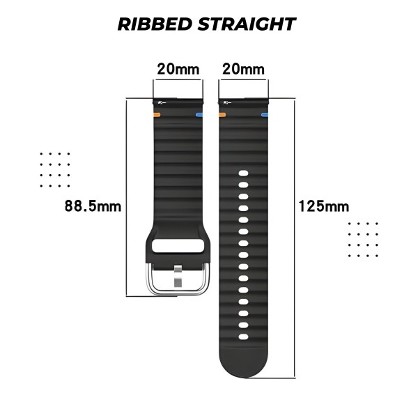 Фото - Ремінець для смарт-годинника BeCover Ribbed Straight (20mm) for Samsung Galaxy Watch 7 (40/44mm) / 7 FE / 6 / 6 Classic / 5 / 5 Pro / 4 / 4 Classic (714854)
