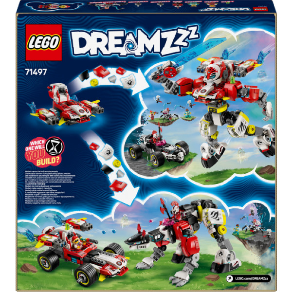 Фото - Конструктор LEGO DREAMZzz Робот-тигр Купера и Хот-род авто Зеро (71497)