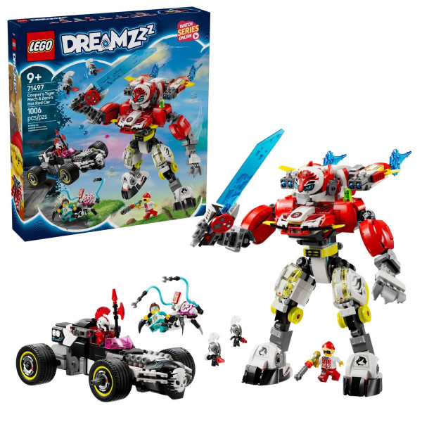 Фото - Конструктор LEGO DREAMZzz Робот-тигр Купера и Хот-род авто Зеро (71497)