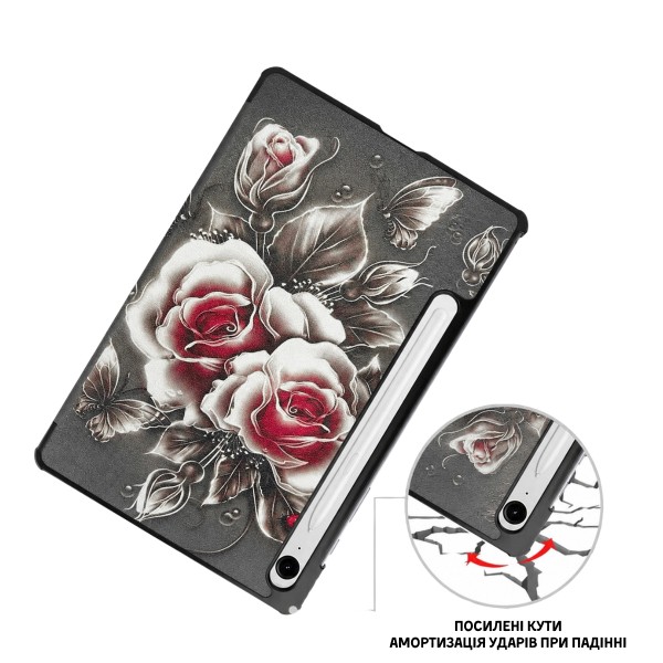 Фото - Чохол для планшету BeCover Smart Case for Samsung Galaxy Tab S9 (SM-X710/SM-X716)/S9 FE (SM-X510/SM-X516B) 11.0" Black Rose (715922)