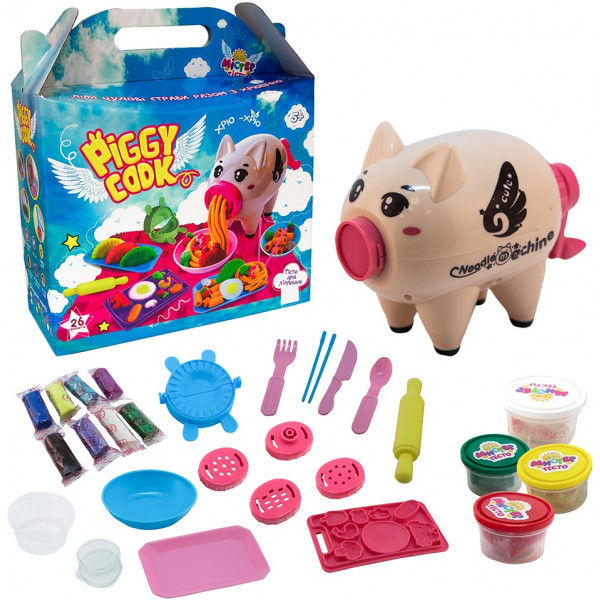 Фото - Лепка из теста Strateg "Мистер тесто - Piggy Cook" укр. (71511)
