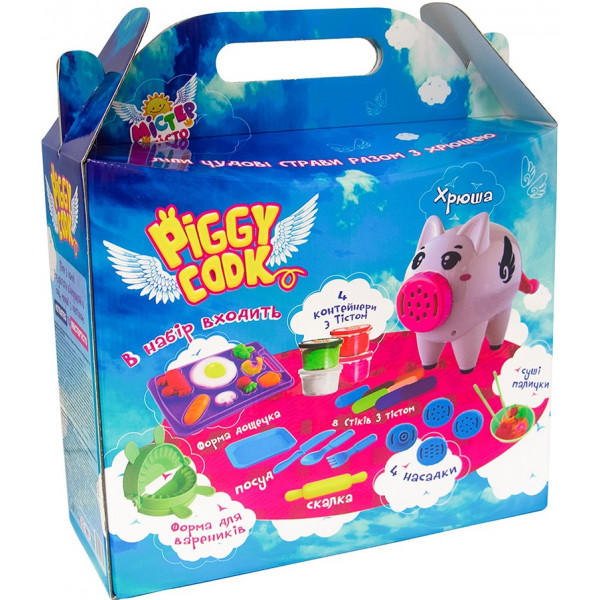 Фото - Лепка из теста Strateg "Мистер тесто - Piggy Cook" укр. (71511)