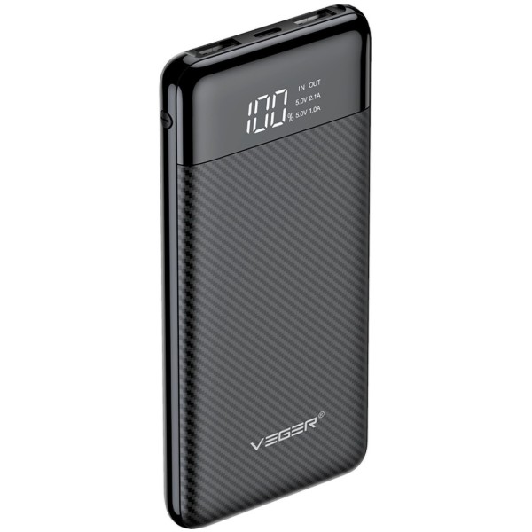 Фото - Батарея мобільна Veger 10000mAh W1087 Black Фото - Батарея мобільна Veger 10000mAh W1087 Black