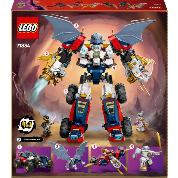 Фото - Конструктор LEGO Ninjago Ультраобʼєднувальний робот Зейна (71834)