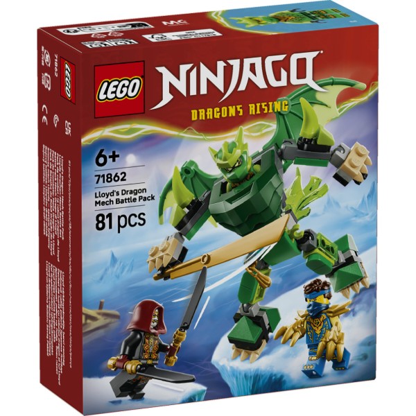 Фото - Конструктор LEGO  Ninjago Бойовий набір робота Дракона Ллойда (71862)